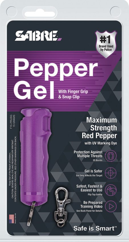 Sabre Pepper Gel Keyring, Purple (SA15373)