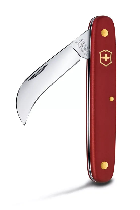 Load image into Gallery viewer, Swiss Army Floral Knife, 4&quot; Curved, Red (3.9060)
