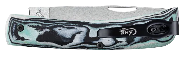 Load image into Gallery viewer, Case Crossroads Seafoam Green Burl G10 Sod Buster® Jr XR with Pocket Clip, S35VN (66384)
