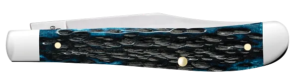 Cargue la imagen en el visor de la galería, Case Pocket Worn® Peach Seed Jig Mediterranean Blue Bone Slimline Trapper (51865)
