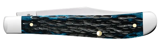 Case Pocket Worn® Peach Seed Jig Mediterranean Blue Bone Slimline Trapper (51865)