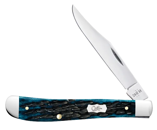Case Pocket Worn® Peach Seed Jig Mediterranean Blue Bone Slimline Trapper (51865)