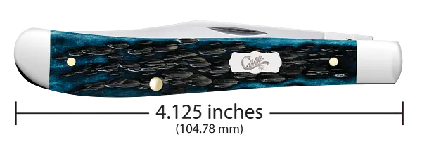 Cargue la imagen en el visor de la galería, Case Pocket Worn® Peach Seed Jig Mediterranean Blue Bone Slimline Trapper (51865)
