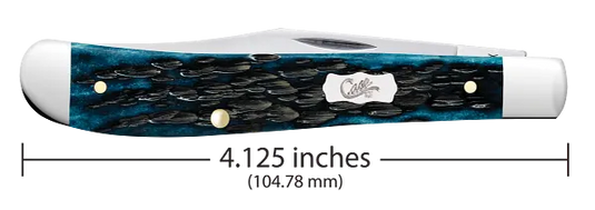 Case Pocket Worn® Peach Seed Jig Mediterranean Blue Bone Slimline Trapper (51865)