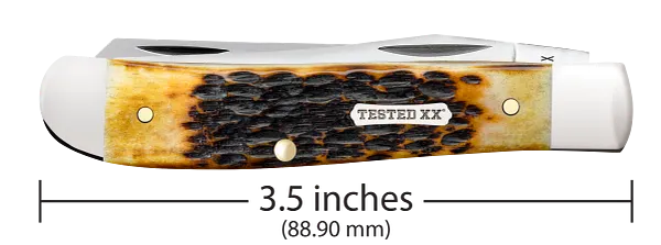 Load image into Gallery viewer, Case Burnt Amber Bone Rogers Jig Mini Trapper, Carbon Steel (51391)
