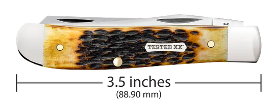 Case Burnt Amber Bone Rogers Jig Mini Trapper, Carbon Steel (51391)