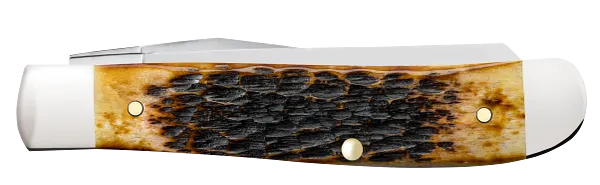 Load image into Gallery viewer, Case Burnt Amber Bone Rogers Jig Mini Trapper, Carbon Steel (51391)
