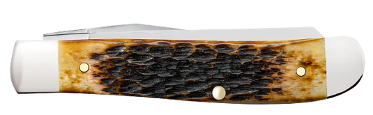 Case Burnt Amber Bone Rogers Jig Mini Trapper, Carbon Steel (51391)