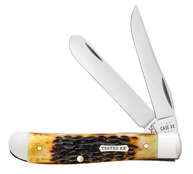 Case Burnt Amber Bone Rogers Jig Mini Trapper, Carbon Steel (51391)