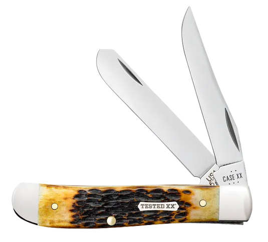 Case Burnt Amber Bone Rogers Jig Mini Trapper, Carbon Steel (51391)