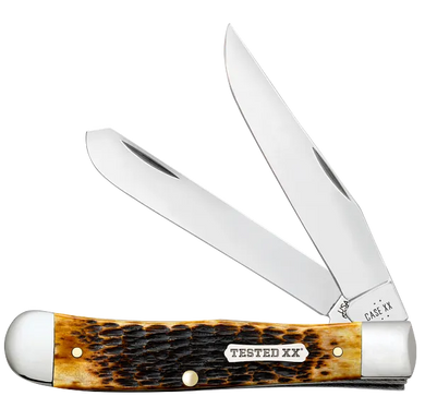 Case Burnt Amber Bone Rogers Jig Trapper, Carbon Steel (51390)
