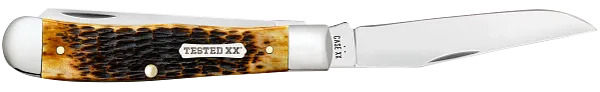 Load image into Gallery viewer, Case Burnt Amber Bone Rogers Jig Trapper, Carbon Steel (51390)
