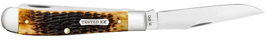 Case Burnt Amber Bone Rogers Jig Trapper, Carbon Steel (51390)