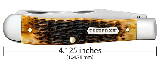 Case Burnt Amber Bone Rogers Jig Trapper, Carbon Steel (51390)