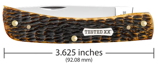 Case Burnt Amber Bone Rogers Jig Sod Buster Jr, Carbon Steel (51394)