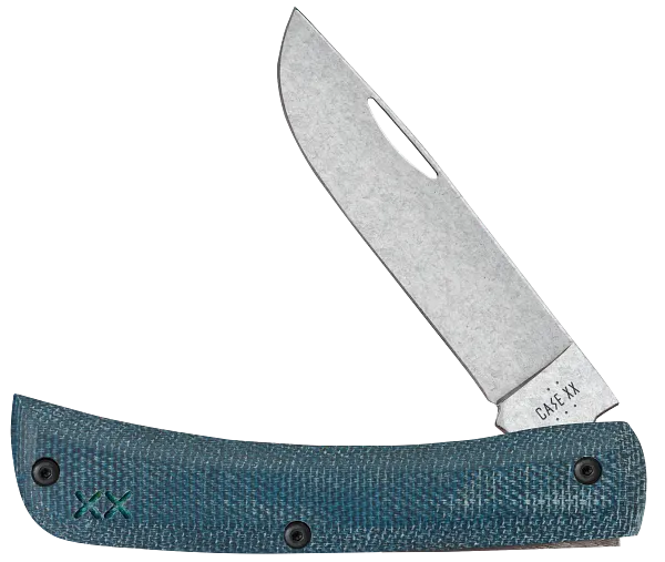 Load image into Gallery viewer, Case Crossroads Blue Denim Canvas Laminate w/ White G10 XR Sod Buster® Jr S35VN (10808)
