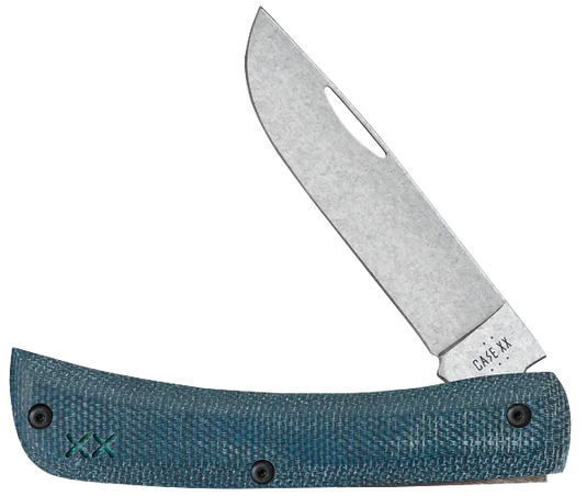 Case Crossroads Blue Denim Canvas Laminate w/ White G10 XR Sod Buster® Jr S35VN (10808)