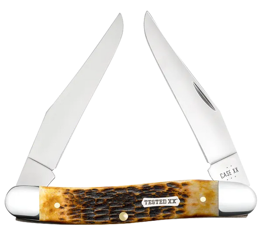 Case Burnt Amber Bone Rogers Jig Muskrat, Carbon Steel (51395)