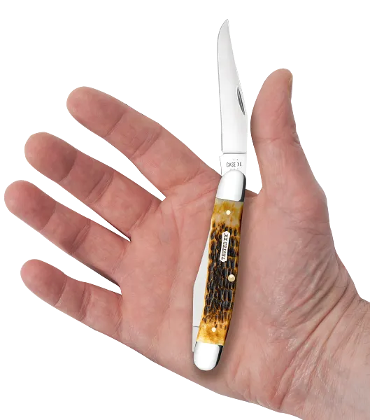 Load image into Gallery viewer, Case Burnt Amber Bone Rogers Jig Muskrat, Carbon Steel (51395)
