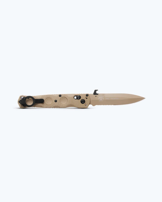 Benchmade Mini SOCP® Folder AXIS Lock Desert Tan G10 Serrated S30V (393SSN-01) - COMING SOON!