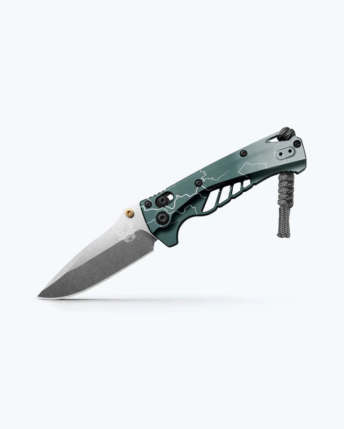 Cargue la imagen en el visor de la galería, Benchmade + Abel Mini Adira™ Limited Edition Dark Waters Lightning Fade Aluminum (18065-ABEL1)
