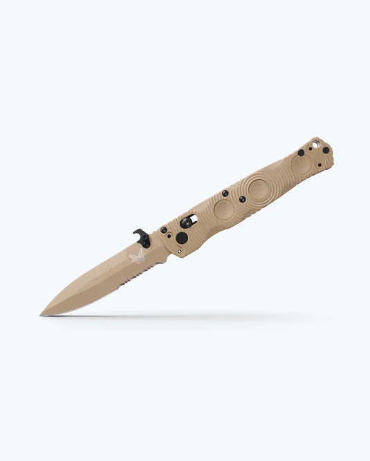Benchmade Mini SOCP® Folder AXIS Lock Desert Tan G10 Serrated S30V (393SSN-01) - COMING SOON!