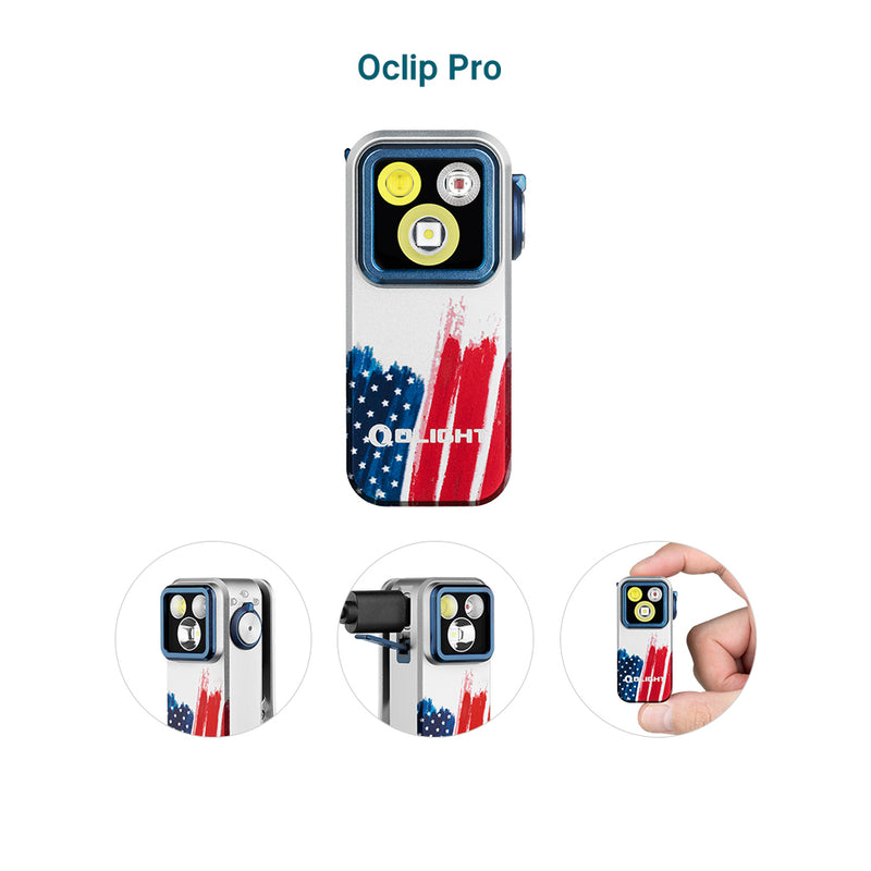 Cargue la imagen en el visor de la galería, Olight Oclip Pro Clip-On Flashlight, Stars &amp; Stripes Edition
