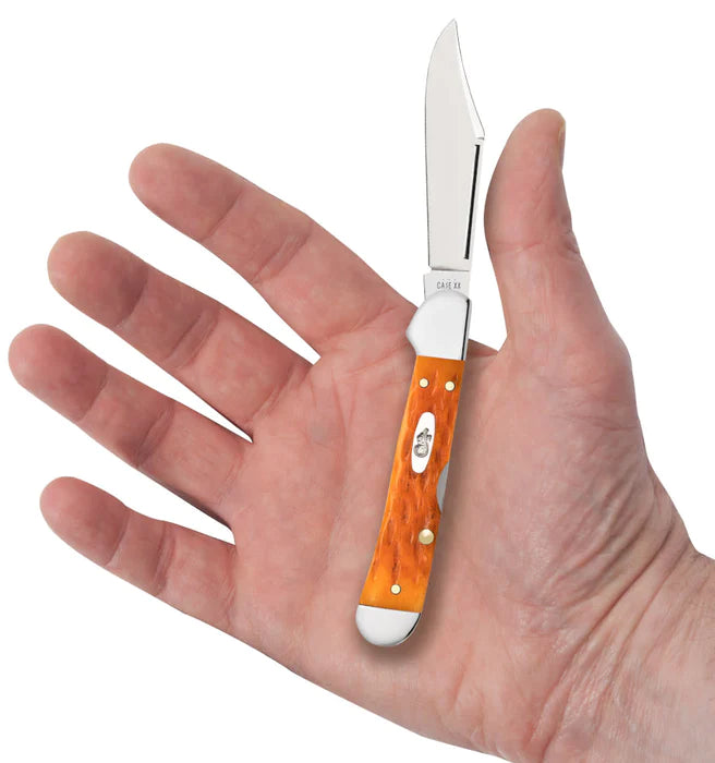 Load image into Gallery viewer, Case Persimmon Orange Bone Peach Seed Jig Mini CopperLock (26563)
