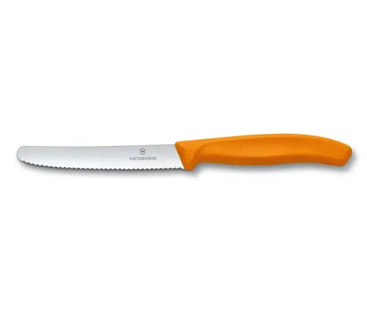 Victorinox 4 1/2" Serrated Utility Knife Round Blade, Orange (6.7836.L119)