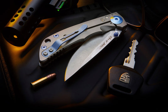 Spartan Blades Elite Harsey Folder 3.25, S45VN, Blue Ano Hardware (SF10SWBL)