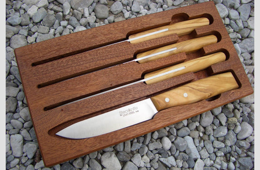 lionSTEEL® Steak Knife Set, Olive Wood Handles, 4 pc. (9001SUL)