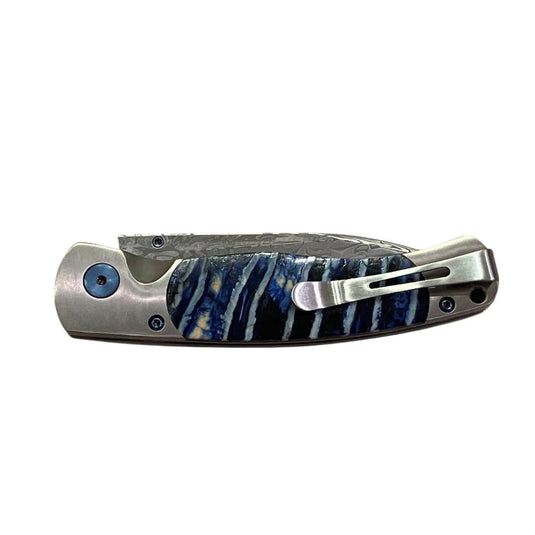 Santa Fe Stoneworks El Rey Damasteel Button Lock, Mammoth Tooth (DMAM02)