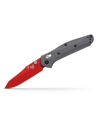 Benchmade Mini Osborne, 2024 Shot Show Exclusive, Gray & Red G10 (945RD-2401)