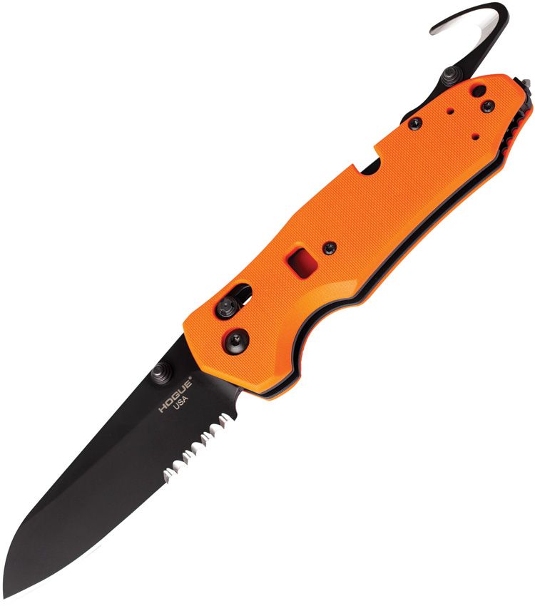 Load image into Gallery viewer, Hogue Trauma First Response Tool Black Sheepsfoot Orange G10 (HO34774)
