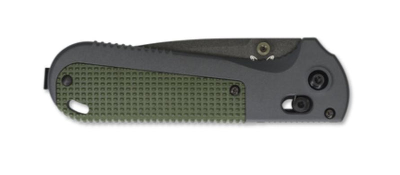 Load image into Gallery viewer, Benchmade Redoubt™ AXIS Lock Serrated Gray Grivory w/ Forrest Green Grip (430SBK)
