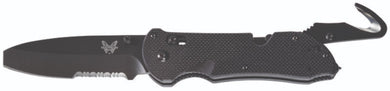 Benchmade Triage® AXIS Lock Black G10 Opposing Bevel w/ Rescue Hook Serrated (916SBK)